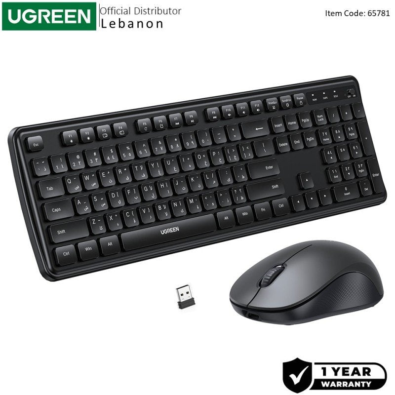 UGREEN MK331 Wireless Eng/Arabic Keyboard and Mouse Combo