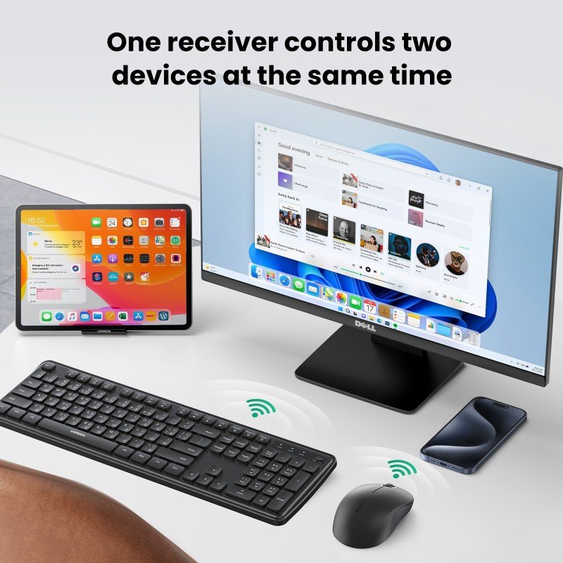 UGREEN Wireless Eng/Arabic Keyboard & Mouse Combo
