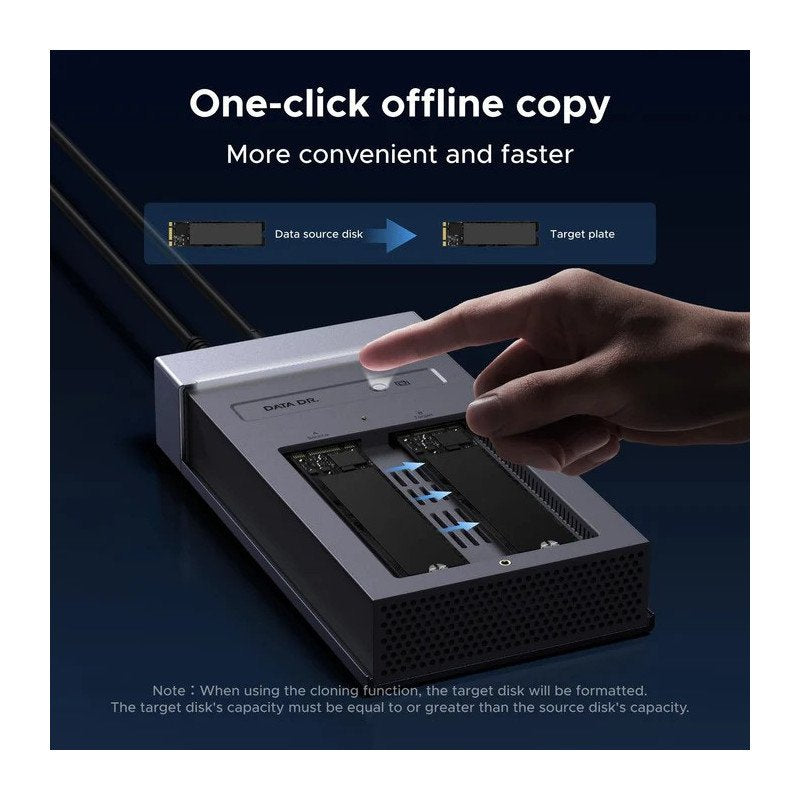 UGREEN CM847 Dual-Bay NVMe SSD Enclosure - open