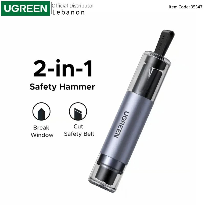 UGREEN Emergency Car Window Breaker & Seatbelt Cutter – Life-Saving Safety Tool - LP821 35347