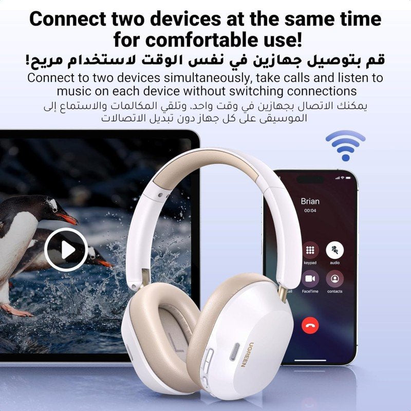 UGREEN HiTune Max5C Hybrid Active Noise Cancelling Wireless Over-Ear Headphones