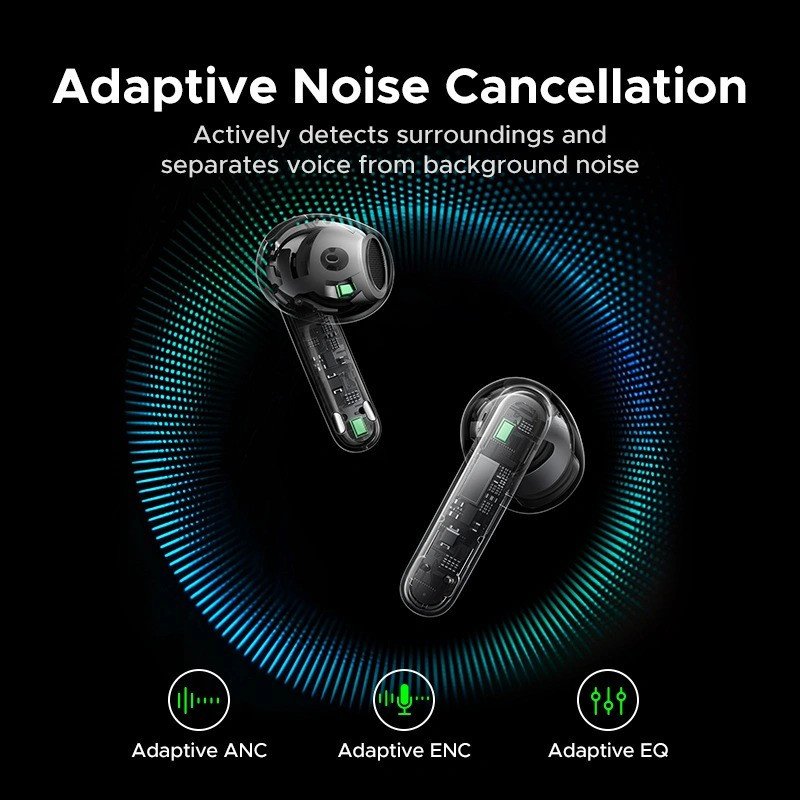 UGREEN LightBuds Magic Wireless Earbuds, Smart Touch Screen Case, Adaptive ANC &amp; ENC, 35H Playtime, Spatial Hi-Res Audio