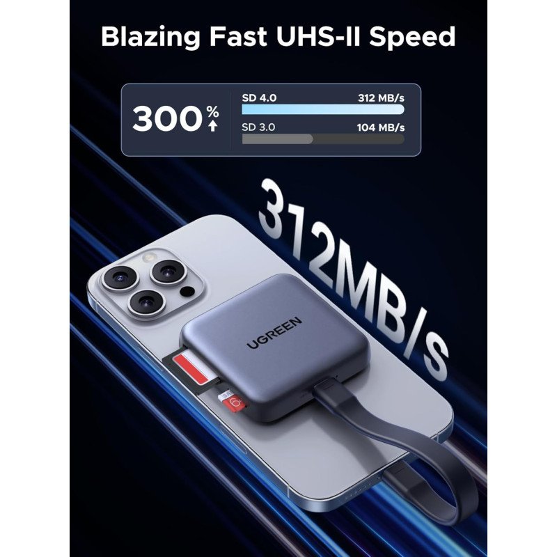UGREEN CM898 Card Reader - angle view