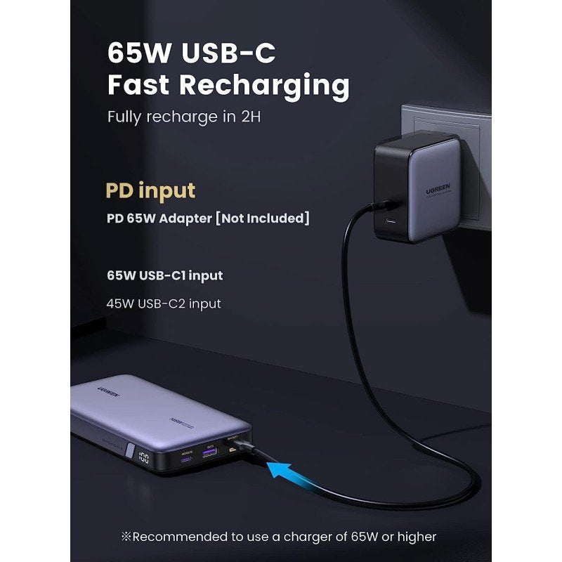 UGREEN Nexode 145W Power Bank, 3 Ports, 25000mAh, Fast Charging for Laptops, MacBooks, Smartphones &amp; Tablets