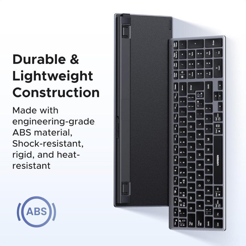 UGREEN Ultra-Slim Wireless Keyboard, Rechargeable, BT 5.4/2.4GHz Dual-Mode