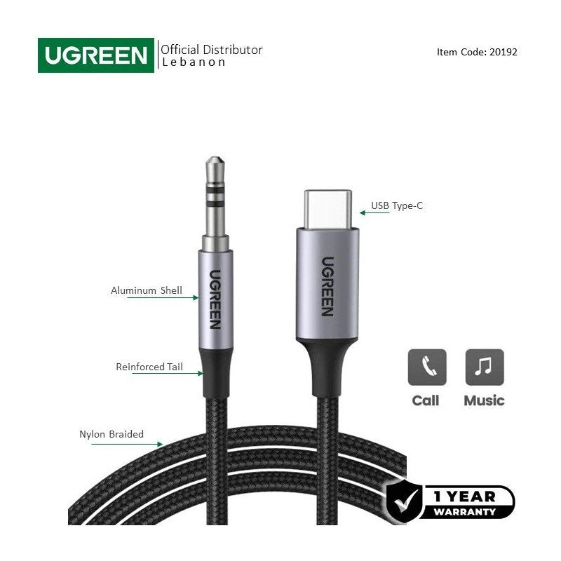 UGREEN CM450 USB-C to 3.5mm Hi-Fi Audio Cable