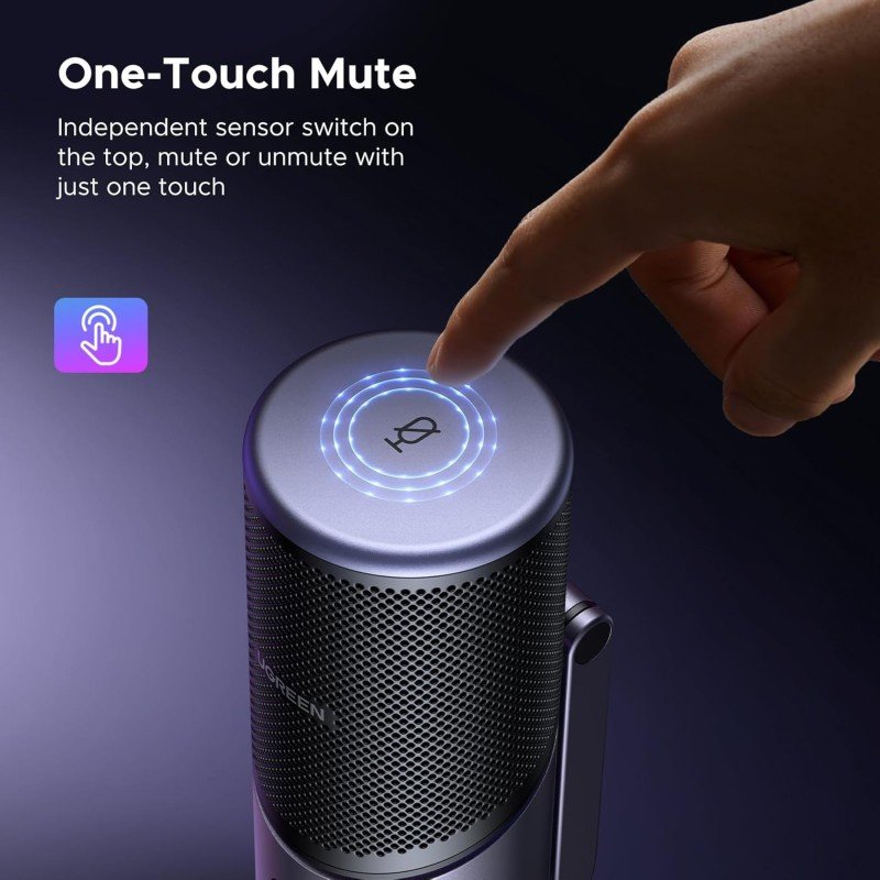 UGREEN USB Microphone with RGB Lights for Streaming, Gaming & Podcasting